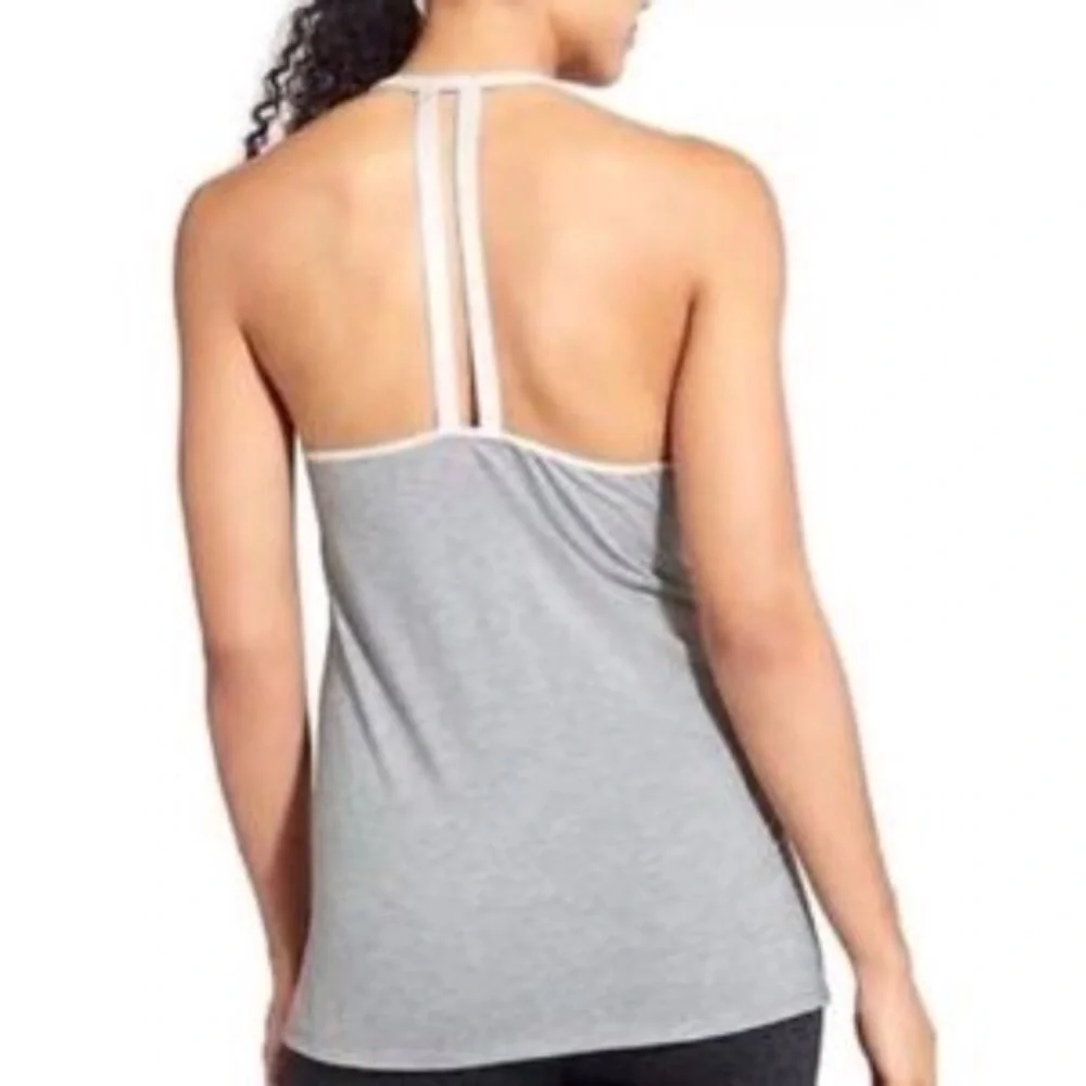 Athleta Essence Athletic Longline Tank Top: Heathered Grey - Picture 2 of 8